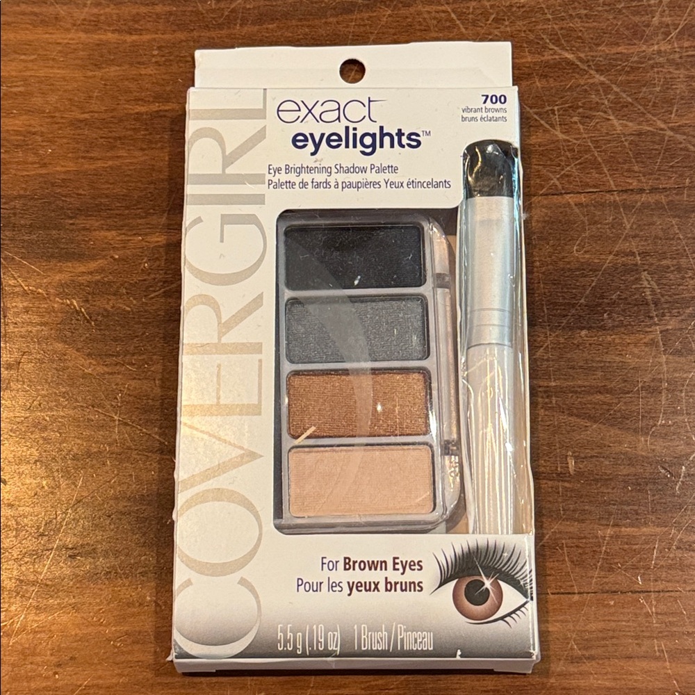 NIP Covergirl Exact Eyelights 700 Vibrant Browns 4 Color Palette With Brush RARE